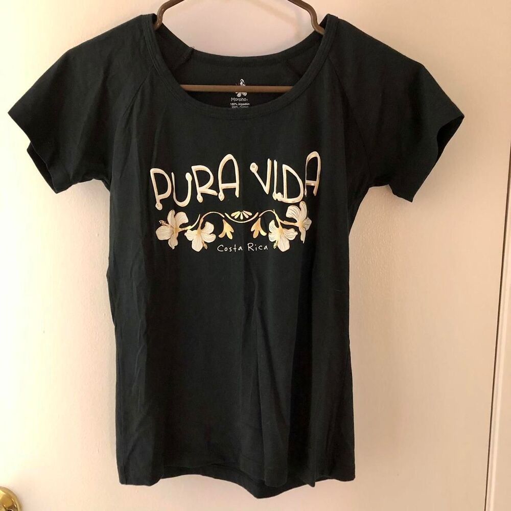Black "Pura Vida" T-Shirt Costa Rica Size Small